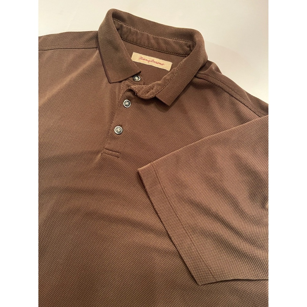 Tommy Bahama Men's Brown Polo Shirt No Tag Pit to Pit 23 1/2"